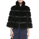 Diane von Furstenberg Loretta Cropped Banded Fur Jacket